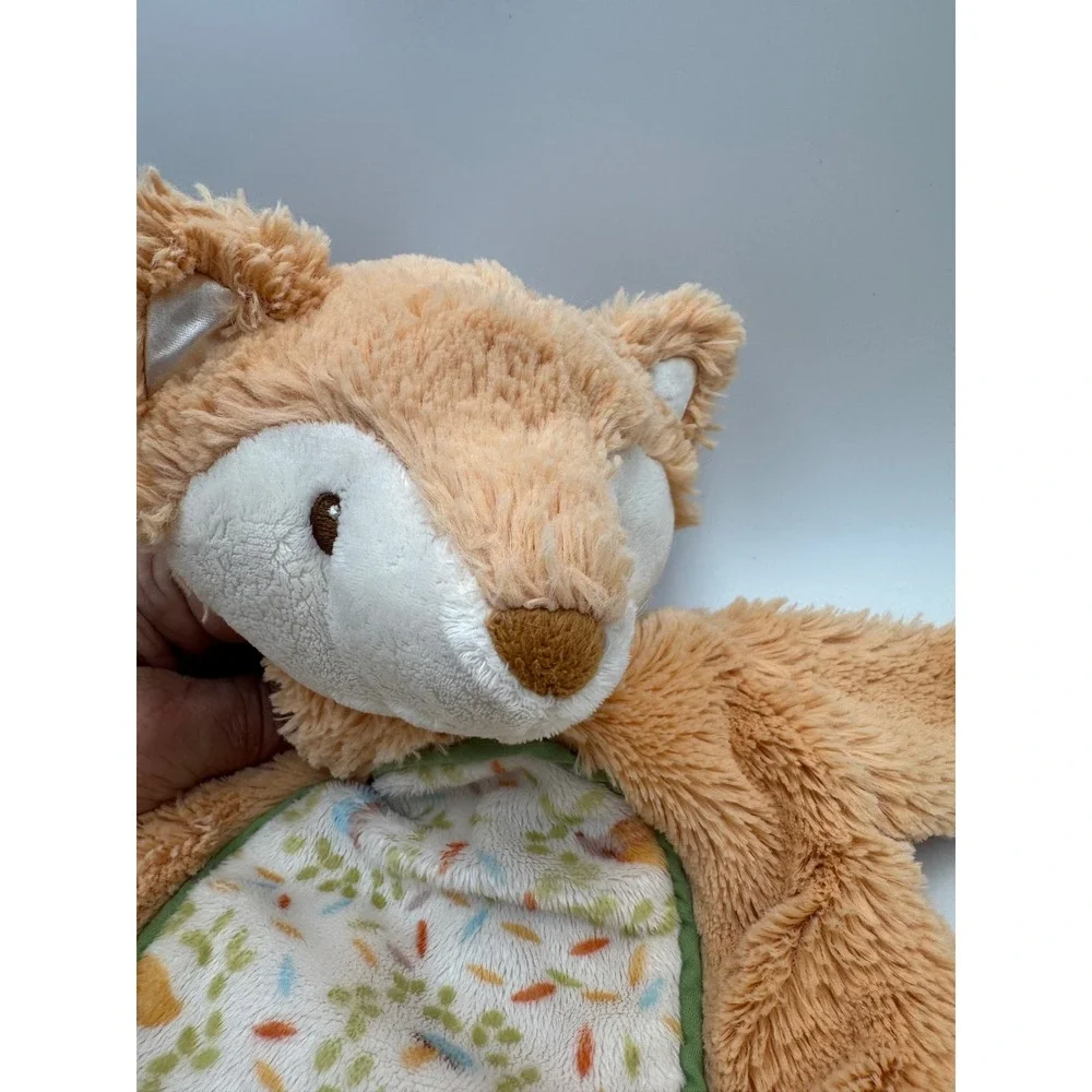 Douglas Baby Fox Snuggler Lovey Plush‎ Forest Mushroom Print Orange Cream